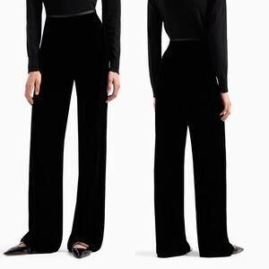 Armani Collezioni Wide Leg Velvet Trouser Pants Womens sz 6 Made in Italy
